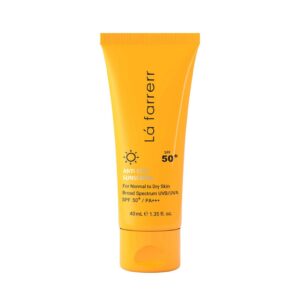کرم ضد آفتاب و ضد لک بی رنگ مخصوص پوست های خشک و معمولی SPF 50