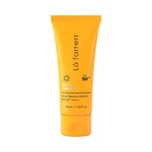 کرم ضد آفتاب و ضد لک بی رنگ مخصوص پوست های چرب و مستعد آکنه SPF 50